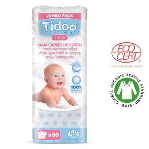 80 maxi carrés de coton bio tidoo