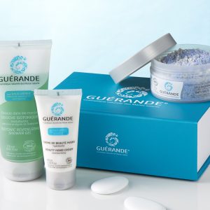 Coffret soin du corps et des mains de Guérande 1gel douche isotonique 1 crème de beauté main 1 sel de bain