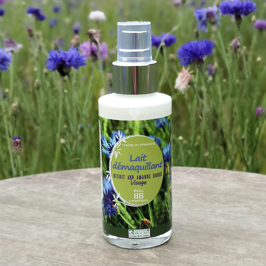 lait démaquillant bleuet amande douce ibbéo